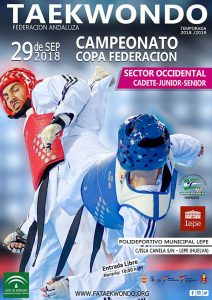 Cartel del Campeonato de taekwondo que tendrá lugar este sábado en Lepe.