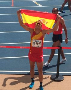 José Manuel Cortés Medina, muy contento tras ganar el oro mundial Máster en Málaga. / Foto: @SanRoqueLepe.