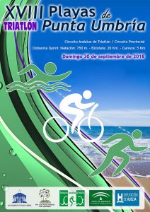 Cartel del triatlón que tendrá lugar en Punta Umbría el próximo 30 de septiembre.