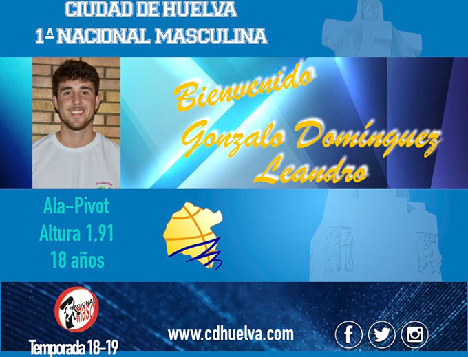 Gonzalo Domínguez, nuevo jugador del Ciudad de Huelva de la Primera Nacional de baloncesto.