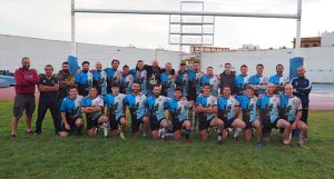 Formación del CR Bifesa Tartessos en el partido ante el Huelva Unión Rugby.