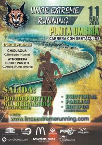 Cartel de la prueba atlética que se celebrará en Punta Umbría el 11 de noviembre.