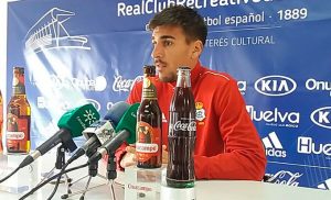 Diego Jiménez, durante la rueda de prensa de este miércoles. / Foto: @recreoficial.