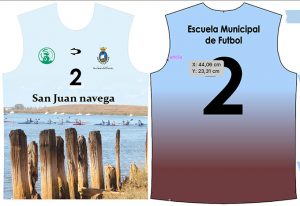 Imagen que recoge la parte frontal y trasera de las camisetas.