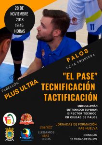 Cartel de la Jornada Formativa de la Federación Andaluza de Baloncesto en Huelva que se impartirá en Palos de la Frontera.