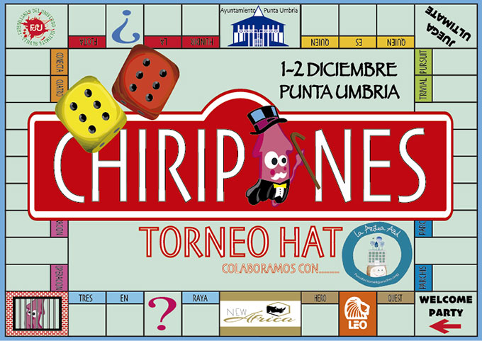 Cartel anunciador del XII Torneo de Frisbee 'Chiripones', evento que tendrá lugar este fin de semana en Punta Umbría.