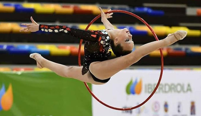 Marta Fernández, durante un ejercicio en el Campeonato de España en Guadalajara.