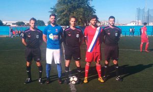 Prolegómenos del partido del Atlético Onubense en San José. / Foto: @ADSJoseOficial.