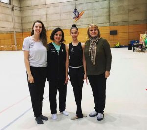 Ángela Martín, junto al equipo técnico de la selección nacional.