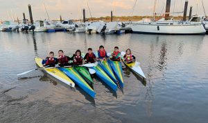 Equipo de piragüismo del Club Deportivo Náutico de Punta Umbría.