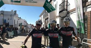 Podio masculino en El Granado, en la prueba que abrió el Circuito Provincial Diputación de Huelva BTT Rally 2019.