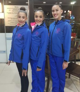 Ángela Martín, Clara Garrido y Lucía Paiseo, representantes del Rítmico en Guadalajara.