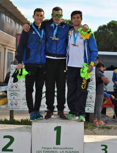 Pablo Moreno y Carlos Rovira, oro y plata en la categoría Hombre Senior, en el podio.