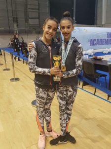 Ángela Martín y Lucía Paiseo, deportistas del Rítmico Colombino en Guadalajara.