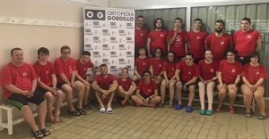 Componentes del CODA que toman parte en Dos Hermanas en el Campeonato de España de Natación.