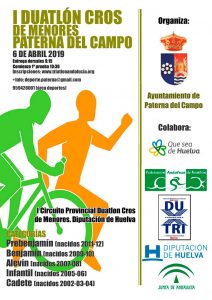 Cartel anunciador de la prueba de duatlón que se celebrará en Paterna del Campo.