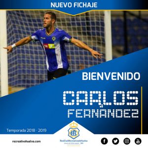 Carlos Fernández, nuevo jugador del Recreativo de Huelva. / Foto: @recreoficial.