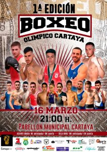 Cartel anunciador de la I Velada de Boxeo Olímpico en Cartaya.