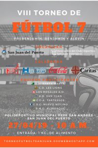 Cartel del torneo de fútbol 7 que tendrá lugar este sábado en San Juan del Puerto.