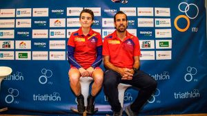 Irene Loizate y Emilio Martín, los líderes del equipo español en el Mundial de Duatlón. / Foto: www.pontevedra2019.org.