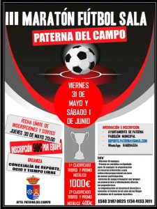 Cartel anunciador del Maratón de Fútbol Sala de Paterna del Campo.