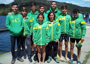 Componentes del equipo Junior y Senior del Tartessos en la Copa de España 500 y 200 metros.