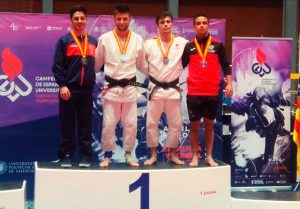 Sandro Martín, en la categoría de -60 kilos, conquistó la medalla de plata en el Campeonato de España Universitario de Judo. / Foto: @JudoHuelva1.