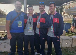 Los arqueros del Asirio que tomaron parte con la UHU en el Campeonato de Valencia.