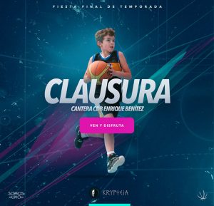 Cartel anunciador de la fiesta de clausura la temporada 2018-19 de la cantera del CDB Enrique Benítez.