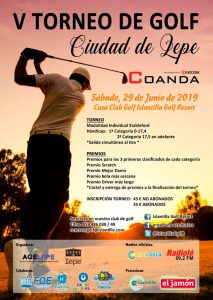 Cartel del torneo solidario de golf de este sábado en Islantilla.