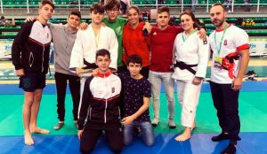 El Junior Javier Pérez, del Huelva TSV Judo, logró la medalla de bronce en la Supercopa de España en Cáceres. / Foto: @JudoHuelva1.