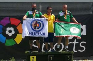 Miguel Ángel Beltrán en el podio como subcampeón de España en el torneo celebrado en Madrid.