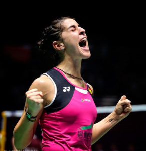 La onubense celebra con rabia su triunfo en la final ante Tai Tzu Ying. / Foto: Badminton Photo.