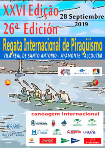 Cartel anunciador de la XXVI Regata Internacional de Piragüismo 'Río Guadiana' del próximo 28 de septiembre.