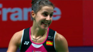 Carolina Marín ya está en la final del Open de Francia de bádminton. / Foto: Captura RTVE.