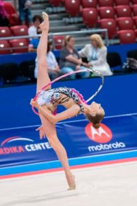 Anastasia Salos, gimnasta bielorrusa que acude con el GR Huelva a la final de al Liga Iberdrola.