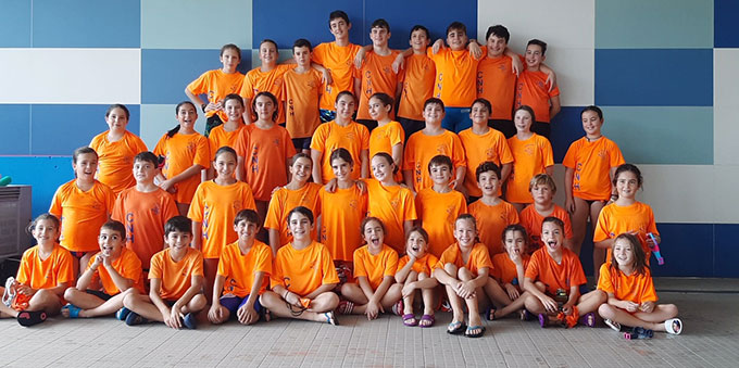 Componentes del Club Natación Huelva en la cita de este fin de semana en el Andrés Estrada.