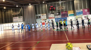 Prolegómenos del partido CD San Juan FS-Triana, que concluyó 3-3. / Foto: @SanJuan_Futsal.