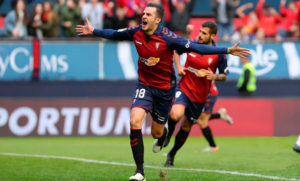 Juan Villar celebra el gol que anotó ante el Alavés. / Foto: www.lfp.es.