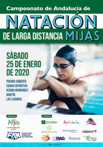 Cartel anunciador del Campeonato de Natación en Mijas.