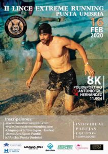 Cartel anunciador de la II 'Lince Extreme Running' de Punta Umbría del próximo 16 de febrero.