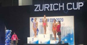 Lucía Paiseo en el podio de la International Tournament Zurich Cup.