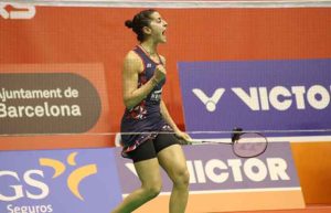 Carolina Marín sigue mostrando su fortaleza en el torneo que se disputa en Barcelona. / Foto: @BadmintonESP.