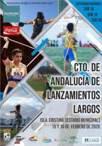 Cartel del evento atlético que tendrá lugar en Isla Cristina la próxima semana.