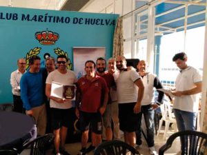 Los ganadores de la primera prueba de la VI Liga Vela Interclubes de Cruceros 'Bahía de Huelva 2020'.