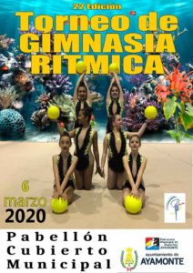 Cartel del torneo de gimnasia rítmica que tiene lugar este viernes en Ayamonte.