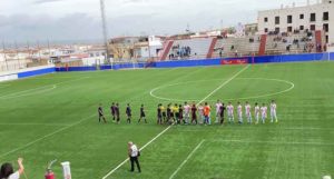 Prolegómenos del partido La Palma-At. Onubense, resuelto en favor del cuadro condal. / Foto: @LaPalmaCF.