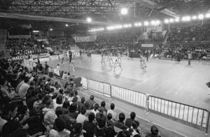 El Andrés Estrada se llenó para el duelo CV Huelva-Lube Banca Macerata. / Foto: Huelva Información. 