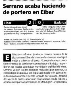 Reseña del Éibar-Badajoz en El Mundo Deportivo.