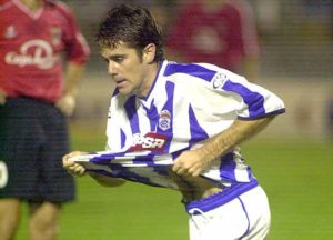 Raúl Molina anotó 33 goles en los 102 partidos que jugó en el Recre. / Foto: Huelva Información.